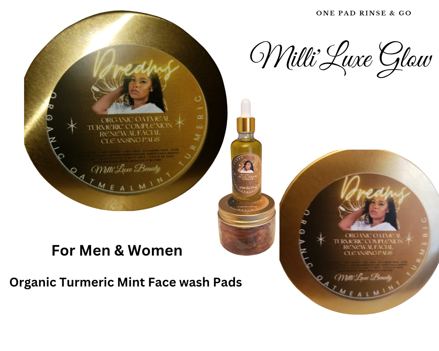 Organic OATMEAL TURMERIC COMPLEXION pads