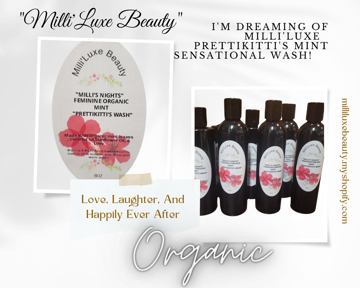 Milli'Luxe ❤"Milli's Nights"❤ FEMININE ORGANIC MINT "PRETTIKITTI'S WASH"